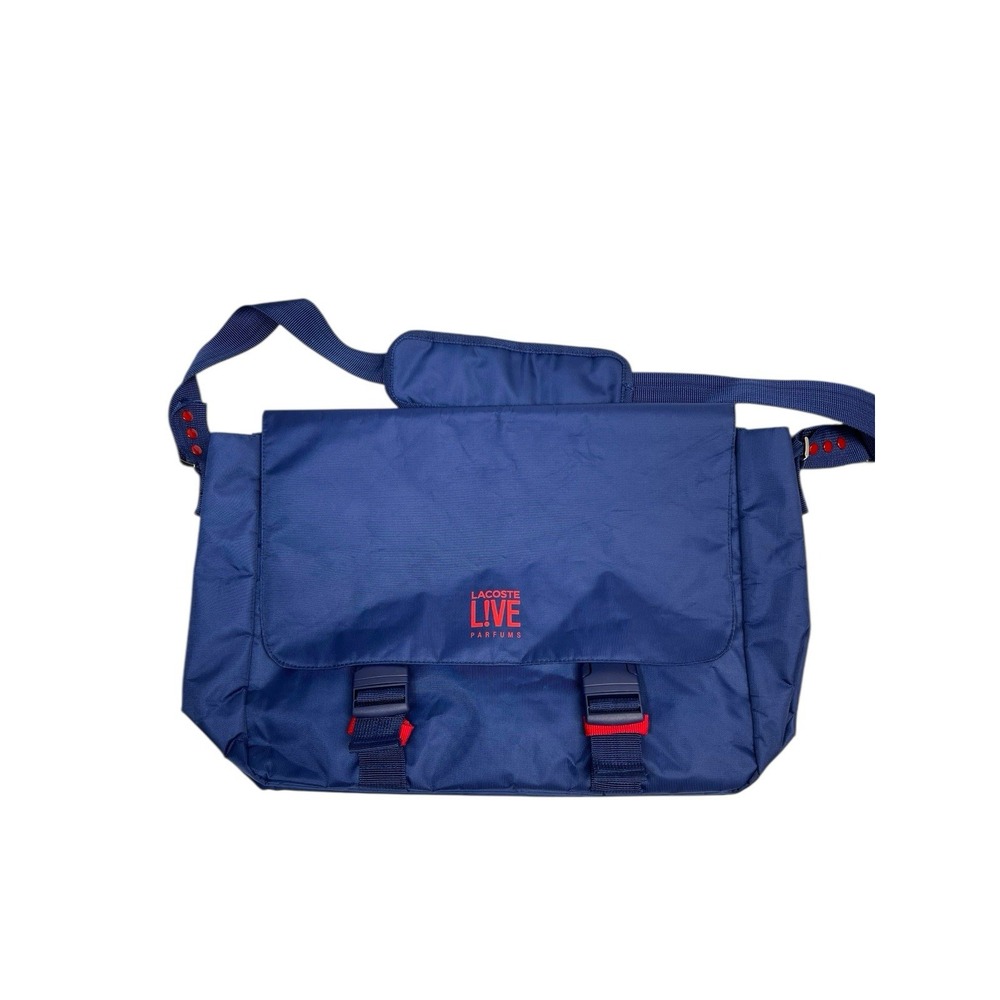 Men's Lacoste live‎ parfums messenger book cross body bag blue navy